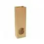 Sealable Brown Kraft Block bottom bag With Window 130+70x360mm