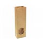 Sealable Brown Kraft Block bottom bag With Window 130+70x360mm