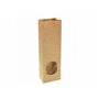 Sealable Brown Kraft Block bottom bag With Window 105+65x298mm