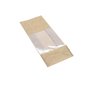 Block bottom bags with Window Kraft look 60my Brown 120 + 70 x 330mm