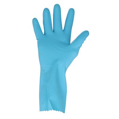 CMT Household Glove Rubber Food Safe Blue Size S -Horecavoordeel.com-