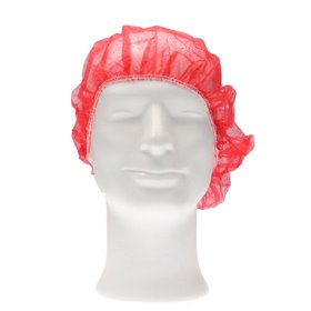 CMT Hair Net - Bouffant Cap PP Non Woven Red Size L 53cm -Horecavoordeel.com-