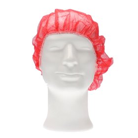 CMT Haarnet - Bouffant Cap PP Non Woven Rood Maat M 50cm -Horecavoordeel.com-