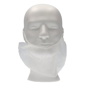 CMT Beard Mask PP Non Woven White with 2 elastics One size -Horecavoordeel.com-