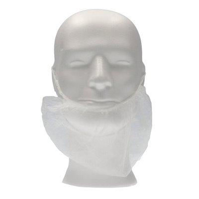 CMT Baardmasker PP Non Woven Wit met 2 elastieken One size -Horecavoordeel.com-