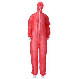 CMT Coverall PP Non Woven met Ritssluiting Rood Maat XL -Horecavoordeel.com-