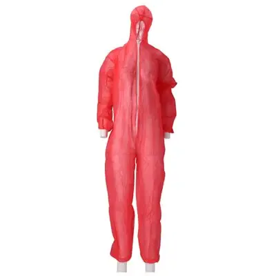 CMT Coverall PP Non Woven met Ritssluiting Rood Maat XL -Horecavoordeel.com-