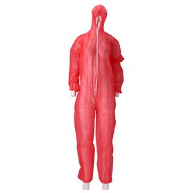 CMT Coverall PP Non Woven met Ritssluiting Rood Maat L -Horecavoordeel.com-