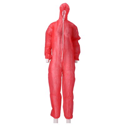 CMT Coverall PP Non Woven met Ritssluiting Rood Maat L -Horecavoordeel.com-