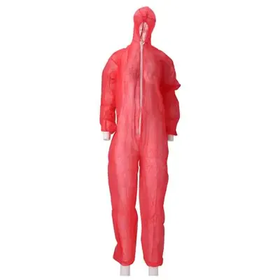 CMT Coverall PP Non Woven with Zipper Red Size L -Horecavoordeel.com-