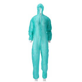 CMT Coverall PP Non Woven with Zipper Green Size XXXL -Horecavoordeel.com-