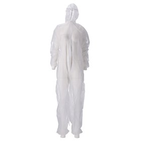 CMT Coverall PP Non Woven Lichtgewicht met Ritssluiting Wit Maat XL -Horecavoordeel.com-