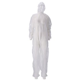 CMT Coverall PP Non Woven Lightweight with Zipper White Size L -Horecavoordeel.com-