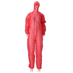 CMT Coverall PP Non Woven with Zipper Red Size XXXL -Horecavoordeel.com-