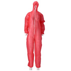 CMT Coverall PP Non Woven with Zipper Red Size XXL -Horecavoordeel.com-