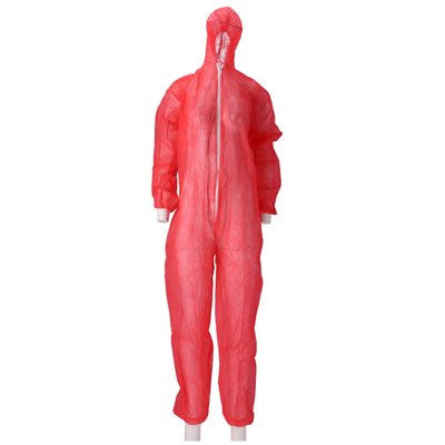 CMT Coverall PP Non Woven with Zipper Red Size XXL -Horecavoordeel.com-