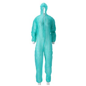 CMT Coverall PP Non Woven with Zipper Green Size L -Horecavoordeel.com-