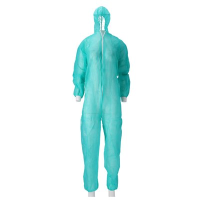 CMT Coverall PP Non Woven with Zipper Green Size L -Horecavoordeel.com-