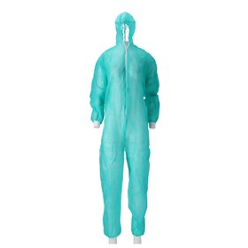 CMT Coverall PP Non Woven with Zipper Green Size M -Horecavoordeel.com-