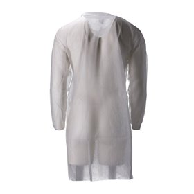 CMT Visitor Jacket PP Non Woven with Press Buttons White Size XXXL