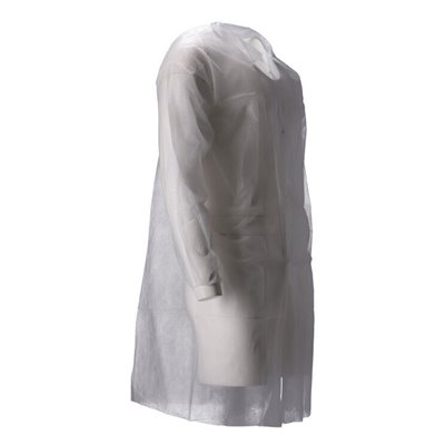 CMT Bezoekersjas PP Non Woven met Drukknopen 30gr Wit Maat XL