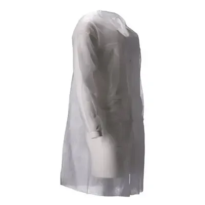 CMT Visitor Jacket PP Non Woven with Press Buttons 30gr White Size XL
