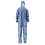 CMT Coverall Non Woven with PE Coating and Zipper Blue Size L