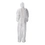 CMT Coverall Non Woven with PE Coating and Zipper White Size XL