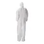 CMT Coverall Non Woven with PE Coating and Zipper White Size XXXL