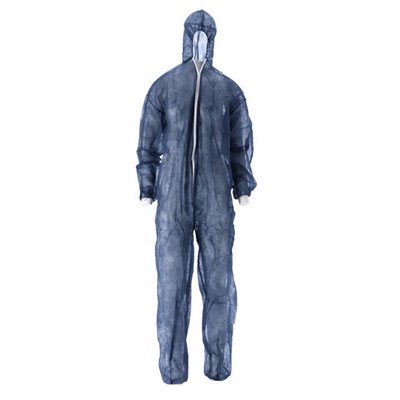 CMT Coverall PP Non Woven Lightweight with Zipper Blue Size L