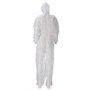 CMT Coverall PP Non Woven Lightweight with Zipper White Size L