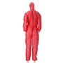 CMT Coverall PP Non Woven with Zipper Red Size L