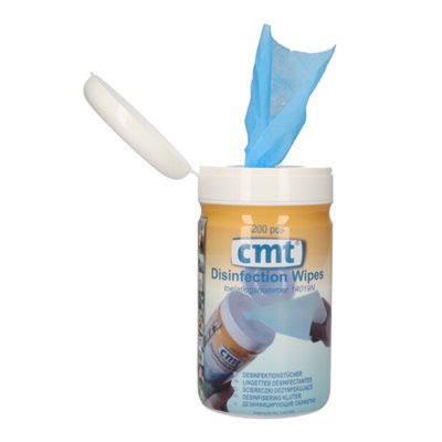 CMT Disinfection Wipes Canister Blue