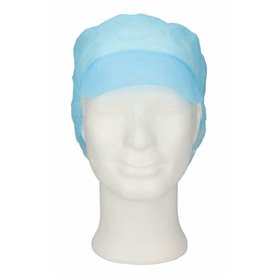 CMT Cap With Peak - Snood Cap PP Non Woven Blue