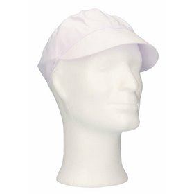 CMT Peaked Cap and Hair Catcher Polyester Cotton Crown White Size XL