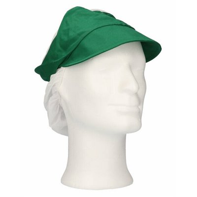 CMT Peaked Cap and Hair Catcher Polyester Cotton Green Size L