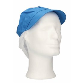 CMT Peaked Cap and Hair Catcher Polyester Cotton Light Blue Size XL