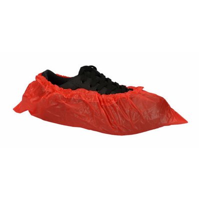 CMT Shoe Cover Roughened CPE 75my Red Size 36-46