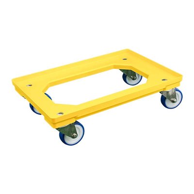 Dolly 610 x 410 x 175mm Geel Met RVS Gaffels Voor Kipkratten -Horecavordeel.com-