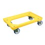 Dolly 610 x 410 x 175mm Geel Met RVS Gaffels Voor Kipkratten -Horecavordeel.com-