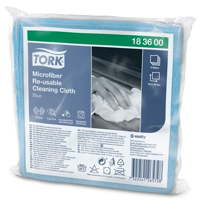 Tork Premium Microvezel Reinigingsdoek Blauw 30,5x30,5cm -Horecavoordeel.com-