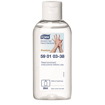 Tork Alcohol Gel for Hand Sanitiser Transparent 80ml per Bottle -Horecavoordeel.com-