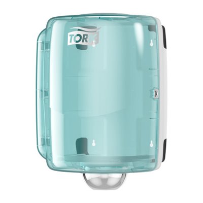 Tork Combi Rol Poetspapier Dispenser Wit-Turqoise Metaal-Kunststof Performance-Line - Systeem W2 -Horecavoordeel.com-