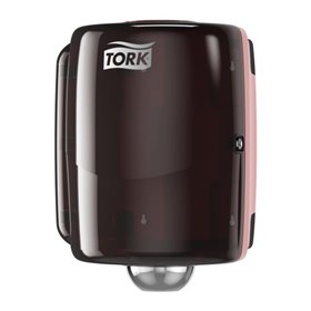 Tork Combi Roll Cleaning Paper Dispenser Black-Red Metal-Plastic Performance-Line -Horecavoordeel.com-