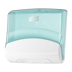 Tork Folded Cleaning Cloth Dispenser White-Turquoise Metal-Plastic Performance-Line -Horecavoordeel.com-