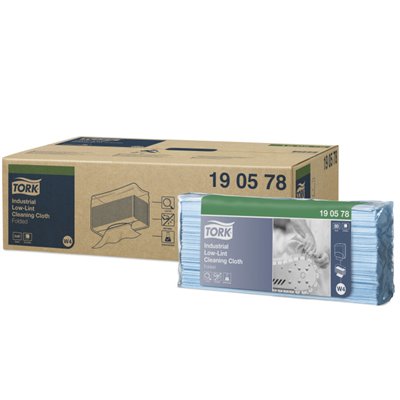 Tork Industrial Low-Lint Gevouwen Reinigingsdoek 1-laags Blauw 39x32cm - Systeem W4 -Horecavoordeel.com-