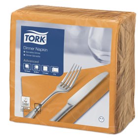 Tork Dinnerservet Advanced 2-laags Oranje 39x39cm ¼-vouw -Horecavoordeel.com-