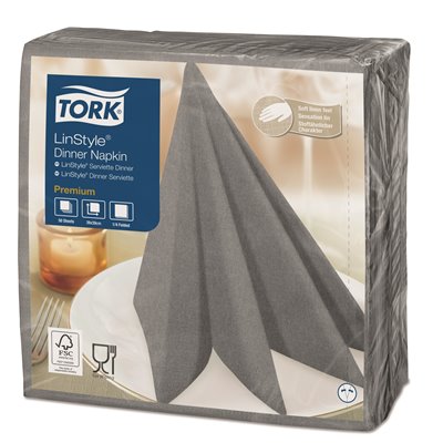 Tork LinStyle Dinnerservet Premium 1-laags Grijs 39x39cm ¼-vouw -Horecavoordeel.com-