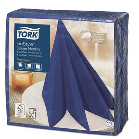 Tork LinStyle Dinner Napkin Premium 1-ply Dark Blue 39x39cm ¼-fold -Horecavoordeel.com-