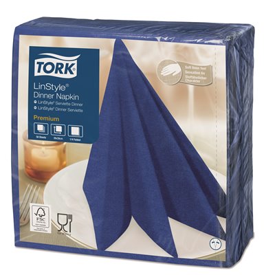 Tork LinStyle Dinner Napkin Premium 1-ply Dark Blue 39x39cm ¼-fold -Horecavoordeel.com-